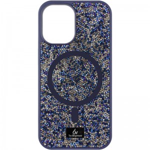 Чехол TPU Bling World Rock Diamond с MagSafe для Apple iPhone 15 (6,1") темно-синий