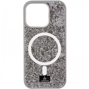 TPU чохол Bling World Rock Diamond with MagSafe для Apple iPhone 15 (6.1") Grey