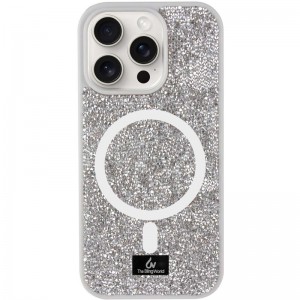 TPU чохол Bling World Rock Diamond with MagSafe для Apple iPhone 14 Pro (6.1") Silver