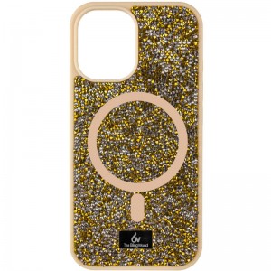 TPU чохол Bling World Rock Diamond with MagSafe для Apple iPhone 14 (6.1") Gold