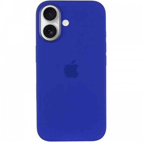 Чехол Silicone case (AAA) with Magsafe and Animation (button) для Apple iPhone 16 (6.1") Ультрамарин