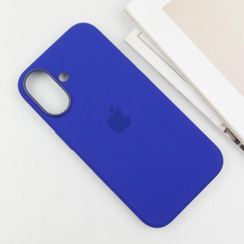 Чехол Silicone case (AAA) with Magsafe and Animation (button) для Apple iPhone 16 (6.1") Ультрамарин