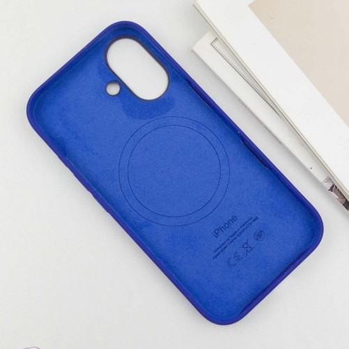 Чехол Silicone case (AAA) with Magsafe and Animation (button) для Apple iPhone 16 (6.1") Ультрамарин