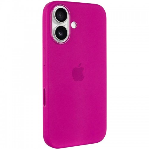 Чохол Silicone case (AAA) with Magsafe and Animation (button) для Apple iPhone 16 (6.1") Fuchsia