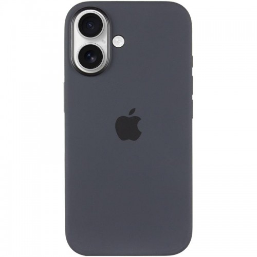 Чохол Silicone case (AAA) with Magsafe and Animation (button) для Apple iPhone 16 (6.1") Black