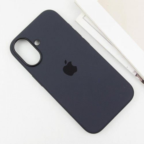 Чохол Silicone case (AAA) with Magsafe and Animation (button) для Apple iPhone 16 (6.1") Black
