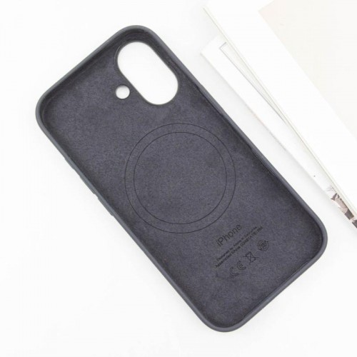 Чохол Silicone case (AAA) with Magsafe and Animation (button) для Apple iPhone 16 (6.1") Black