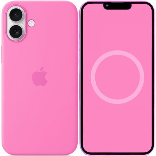 Чехол Silicone case (AAA) with Magsafe and Animation (button) для Apple iPhone 16 (6.1") Peony