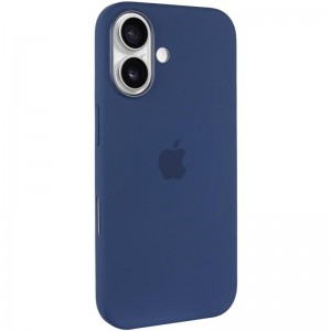 Чохол Silicone case (AAA) with Magsafe and Animation (button) для Apple iPhone 16 (6.1") Denim