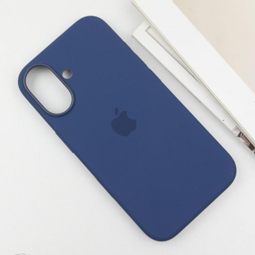 Чохол Silicone case (AAA) with Magsafe and Animation (button) для Apple iPhone 16 (6.1") Denim