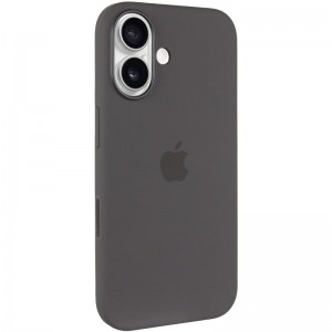Чехол Silicone case (AAA) с Magsafe и анимацией (кнопка) для Apple iPhone 16 (6.1") Stone Grey