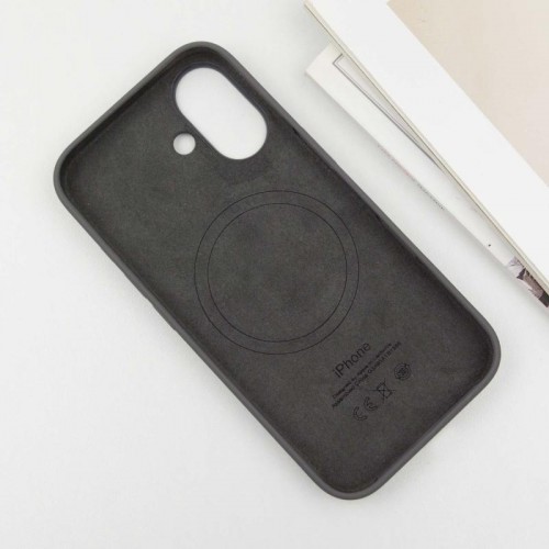 Чехол Silicone case (AAA) с Magsafe и анимацией (кнопка) для Apple iPhone 16 (6.1") Stone Grey