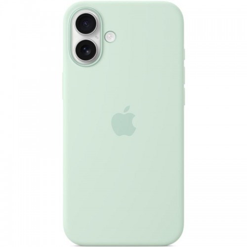 Чехол Silicone case (AAA) with Magsafe and Animation (button) для Apple iPhone 16 (6.1") Аквамарин