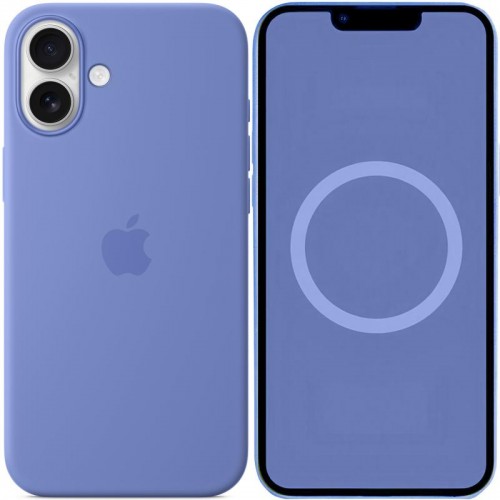 Чохол Silicone case (AAA) with Magsafe and Animation (button) для Apple iPhone 16 (6.1") Periwinkle