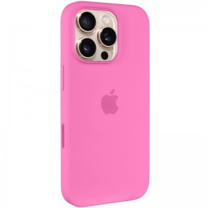 Чехол Silicone case (AAA) с Magsafe и анимацией (кнопка) для Apple iPhone 16 Pro (6.3") Peony