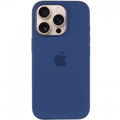 Чохол Silicone case (AAA) with Magsafe and Animation (button) для Apple iPhone 16 Pro (6.3") Denim