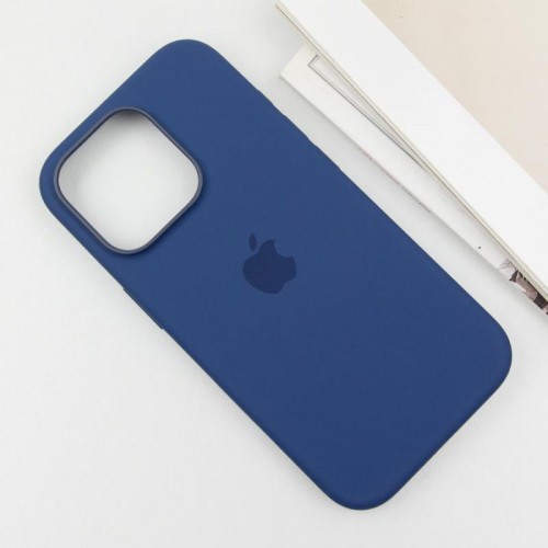 Чохол Silicone case (AAA) with Magsafe and Animation (button) для Apple iPhone 16 Pro (6.3") Denim