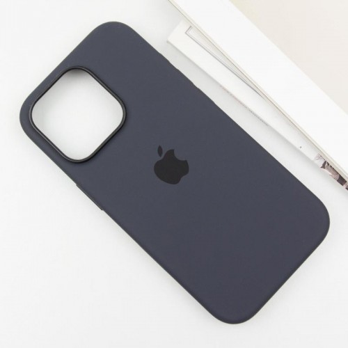 Чехол Silicone case (AAA) с Magsafe и анимацией (кнопка) для Apple iPhone 16 Pro (6.3") Black