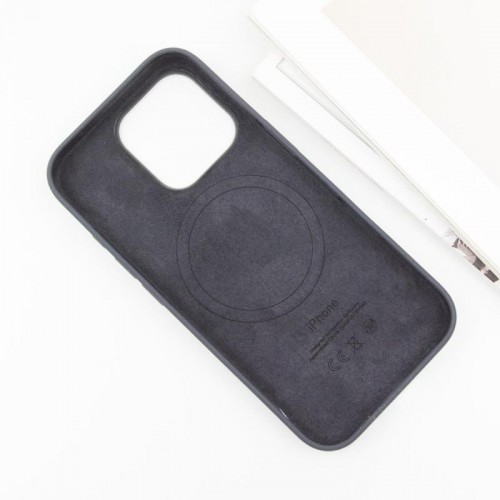 Чехол Silicone case (AAA) с Magsafe и анимацией (кнопка) для Apple iPhone 16 Pro (6.3") Black