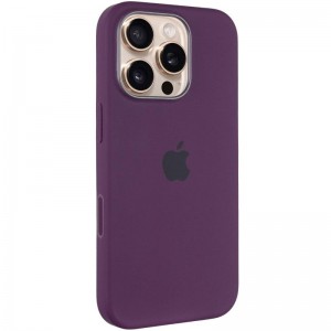 Чехол Silicone case (AAA) с Magsafe и анимацией (кнопка) для Apple iPhone 16 Pro (6,3") Слива