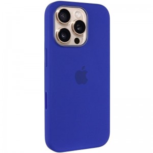 Чехол Silicone case (AAA) с Magsafe и анимацией (кнопка) для Apple iPhone 16 Pro Max (6.9") Ультрамарин