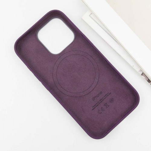 Чехол Silicone case (AAA) с Magsafe и анимацией (кнопка) для Apple iPhone 16 Pro Max (6.9") Слива