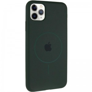 Чохол Silicone Case Full Protective (AA) with MagSafe для Apple iPhone 11 Pro Max (6.5") Зелений / Cyprus Green