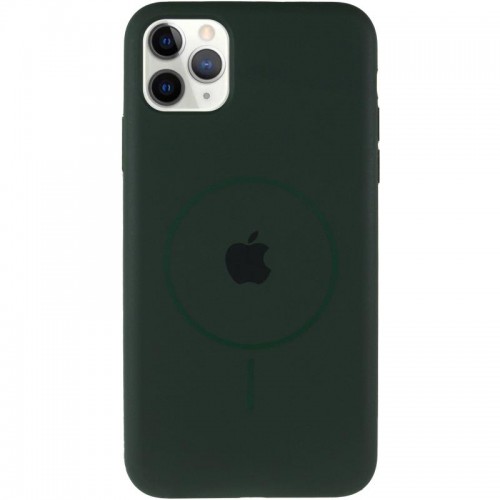 Чохол Silicone Case Full Protective (AA) with MagSafe для Apple iPhone 11 Pro Max (6.5") Зелений / Cyprus Green