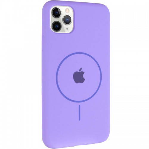 Чохол Silicone Case Full Protective (AA) with MagSafe для Apple iPhone 11 Pro Max (6.5") Бузковий / Dasheen