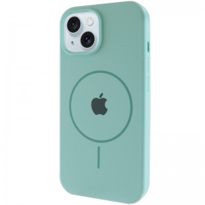 Чохол Silicone Case Full Protective (AA) with MagSafe для Apple iPhone 14 Plus (6.7") Бірюзовий / Light Turquoise