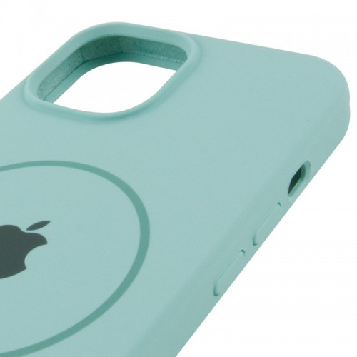 Чехол Silicone Case Full Protective (AA) with MagSafe для Apple iPhone 14 Plus (6.7") Бирюзовый / Light Turquoise