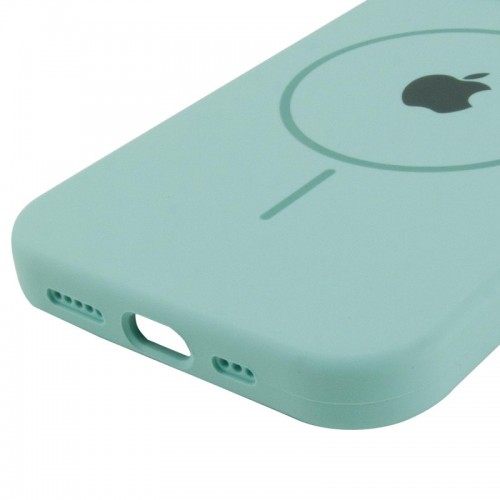 Чехол Silicone Case Full Protective (AA) with MagSafe для Apple iPhone 14 Plus (6.7") Бирюзовый / Light Turquoise