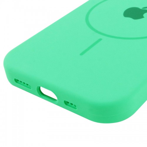 Чохол Silicone Case Full Protective (AA) with MagSafe для Apple iPhone 14 Plus (6.7") Зелений / Spearmint