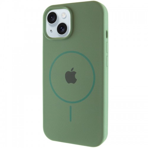 Чохол Silicone Case Full Protective (AA) with MagSafe для Apple iPhone 14 Plus (6.7") Зелений / Pine green