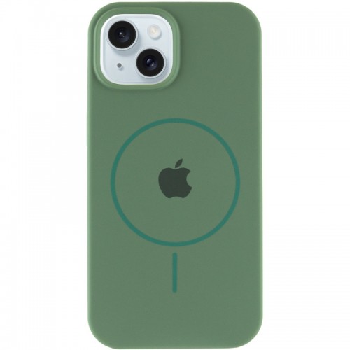 Чохол Silicone Case Full Protective (AA) with MagSafe для Apple iPhone 14 Plus (6.7") Зелений / Pine green