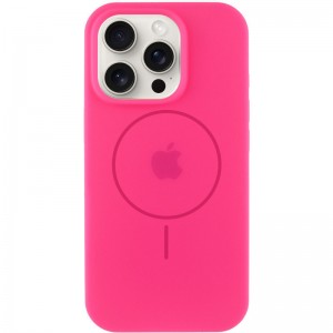 Чохол Silicone Case Full Protective (AA) with MagSafe для Apple iPhone 14 Pro Max (6.7") Рожевий / Barbie pink