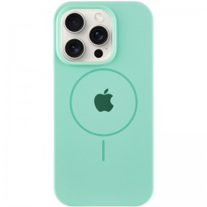Чохол Silicone Case Full Protective (AA) with MagSafe для Apple iPhone 14 Pro Max (6.7") Зелений / Spearmint