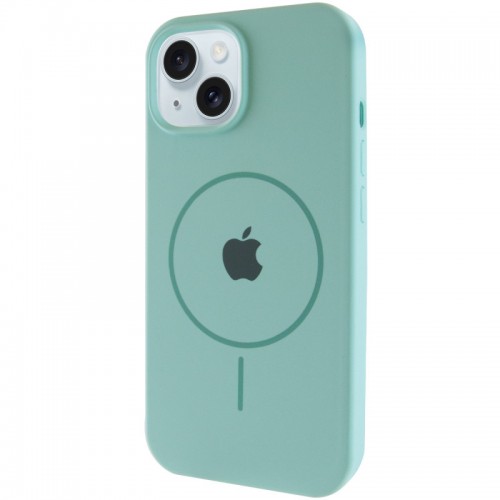 Чохол Silicone Case Full Protective (AA) with MagSafe для Apple iPhone 15 (6.1") Бірюзовий / Light Turquoise
