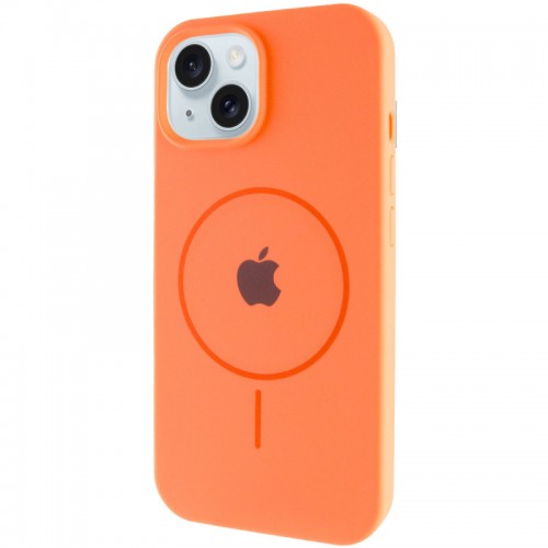 Чохол Silicone Case Full Protective (AA) with MagSafe для Apple iPhone 15 (6.1") Помаранчевий / Papaya