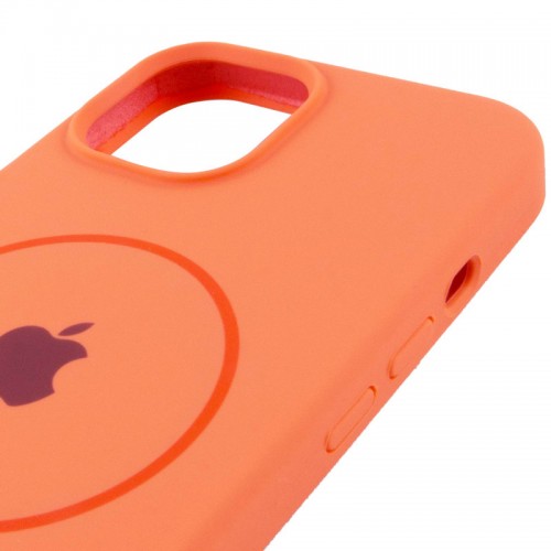 Чохол Silicone Case Full Protective (AA) with MagSafe для Apple iPhone 15 (6.1") Помаранчевий / Papaya