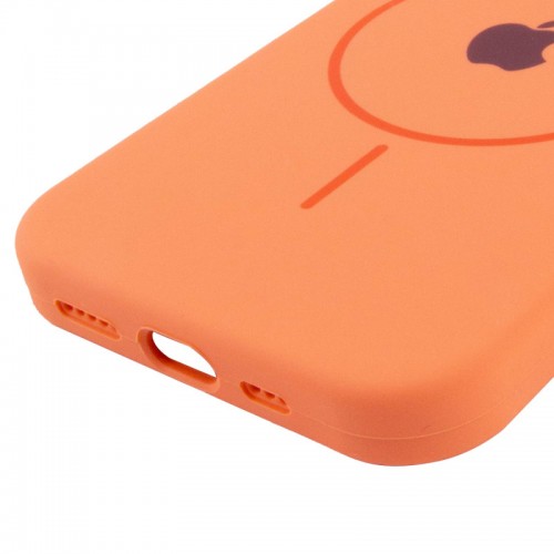 Чохол Silicone Case Full Protective (AA) with MagSafe для Apple iPhone 15 (6.1") Помаранчевий / Papaya