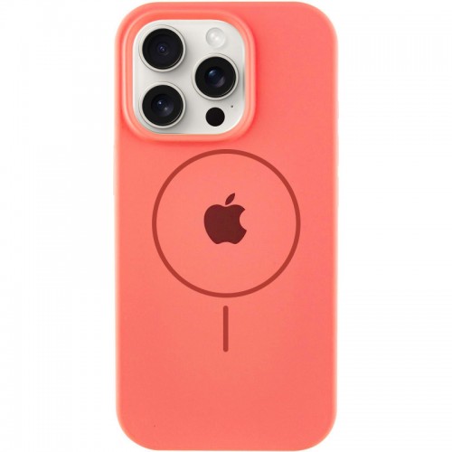 Чохол Silicone Case Full Protective (AA) with MagSafe для Apple iPhone 15 Pro (6.1") Кавуновий / Watermelon red