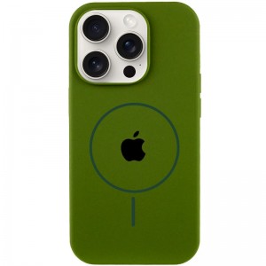 Чохол Silicone Case Full Protective (AA) with MagSafe для Apple iPhone 15 Pro (6.1") Зелений / Dark Olive