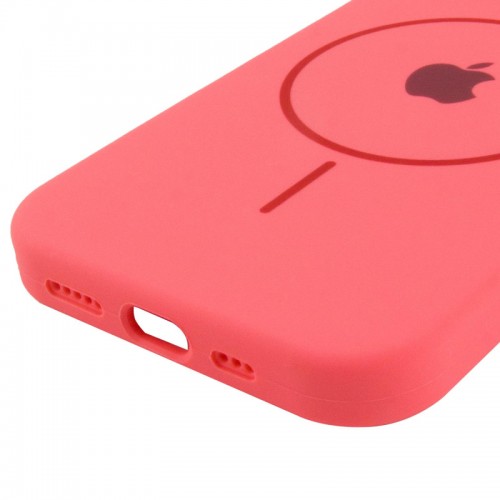 Чохол Silicone Case Full Protective (AA) with MagSafe для Apple iPhone 15 Plus (6.7") Кавуновий / Watermelon red