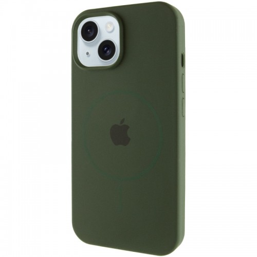 Чохол Silicone Case Full Protective (AA) with MagSafe для Apple iPhone 15 Plus (6.7") Зелений / Cyprus Green