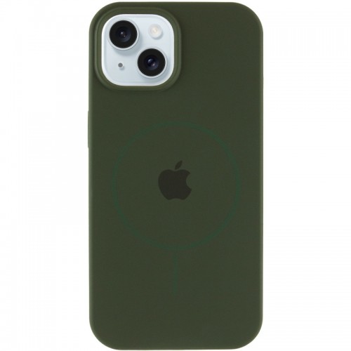 Чохол Silicone Case Full Protective (AA) with MagSafe для Apple iPhone 15 Plus (6.7") Зелений / Cyprus Green