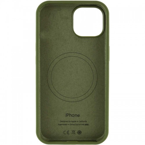 Чохол Silicone Case Full Protective (AA) with MagSafe для Apple iPhone 15 Plus (6.7") Зелений / Dark Olive
