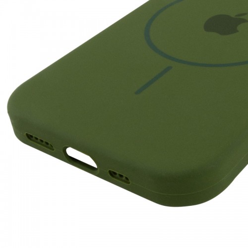 Чохол Silicone Case Full Protective (AA) with MagSafe для Apple iPhone 15 Plus (6.7") Зелений / Dark Olive