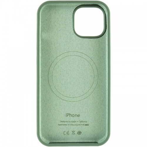 Чехол Silicone Case Full Protective (AA) с MagSafe для Apple iPhone 15 Plus (6.7") Зелёный / Pine green