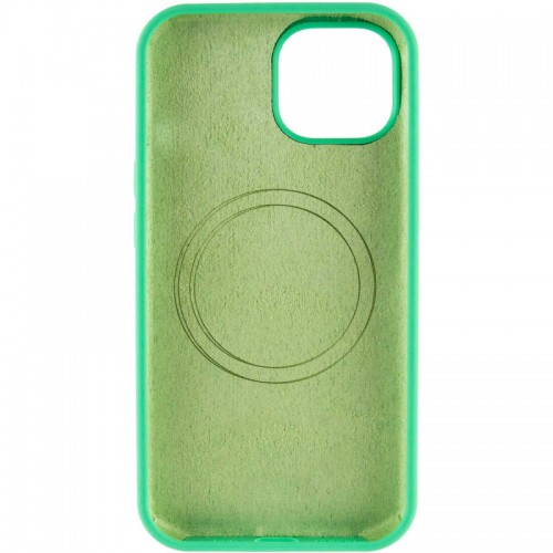 Чохол Silicone Case Full Protective (AA) with MagSafe для Apple iPhone 15 Plus (6.7") Зелений / Spearmint
